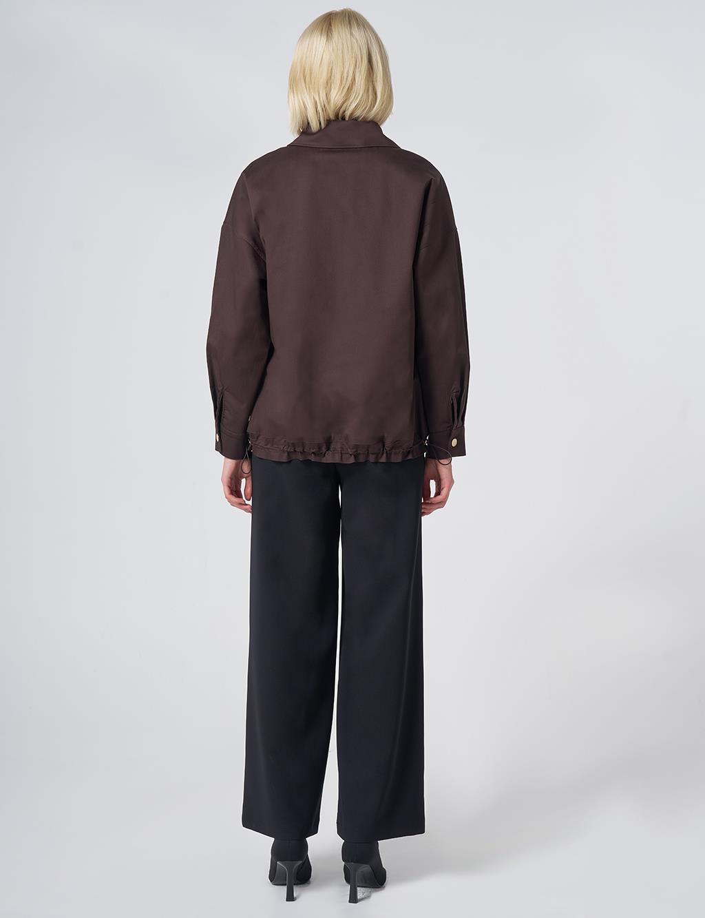 Beaded Embellished Jacket – Dark Brown