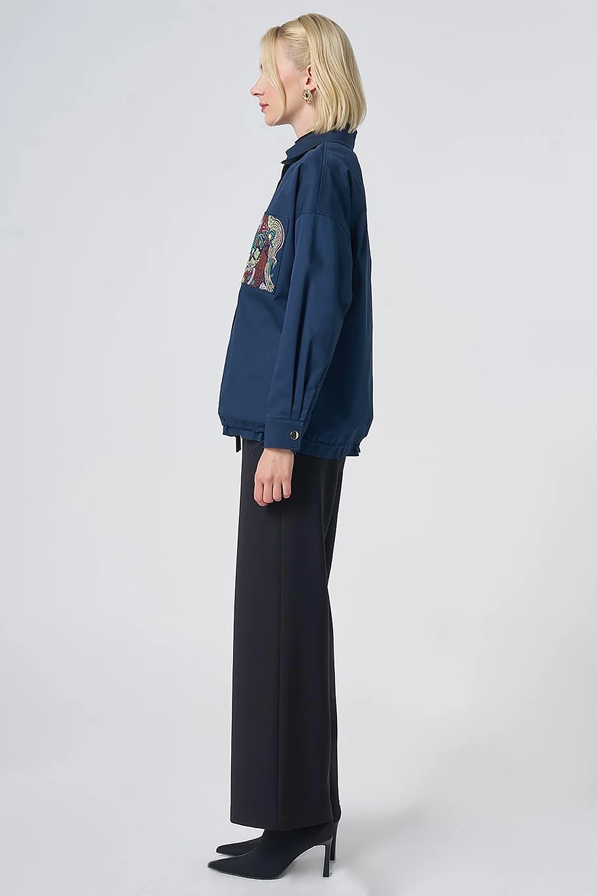 Beaded Embellished Jacket – Dark Navy