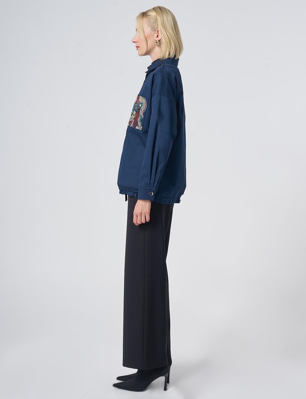 Beaded Embellished Jacket – Dark Navy