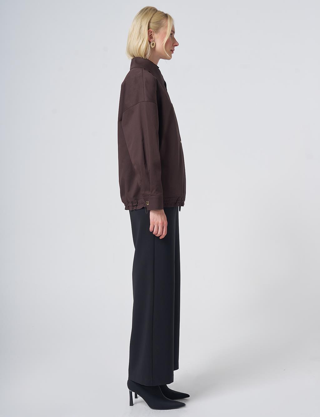 Beaded Embellished Jacket – Dark Brown