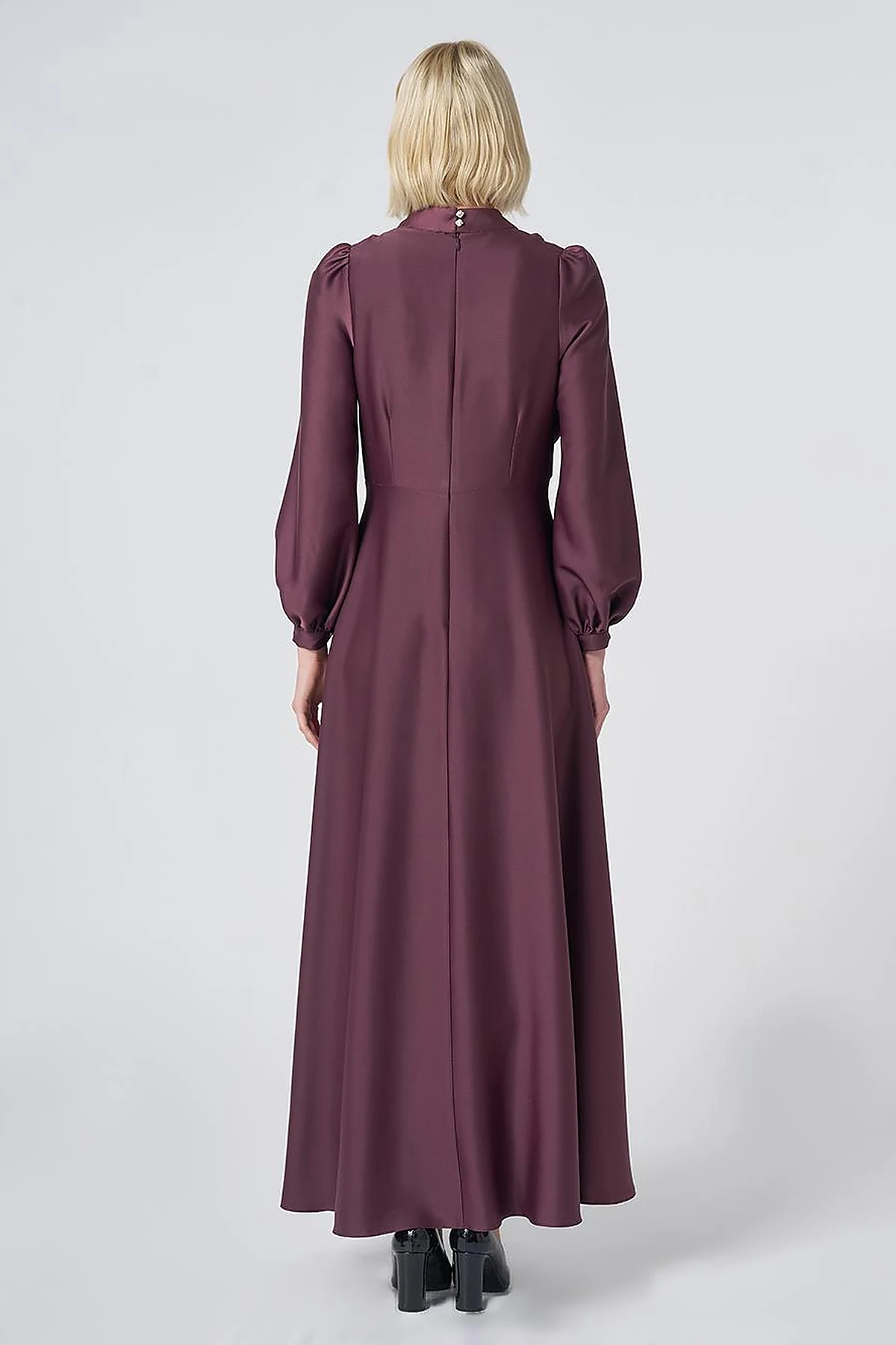 Cowl Neck Satin Dress – Cocoa Brown