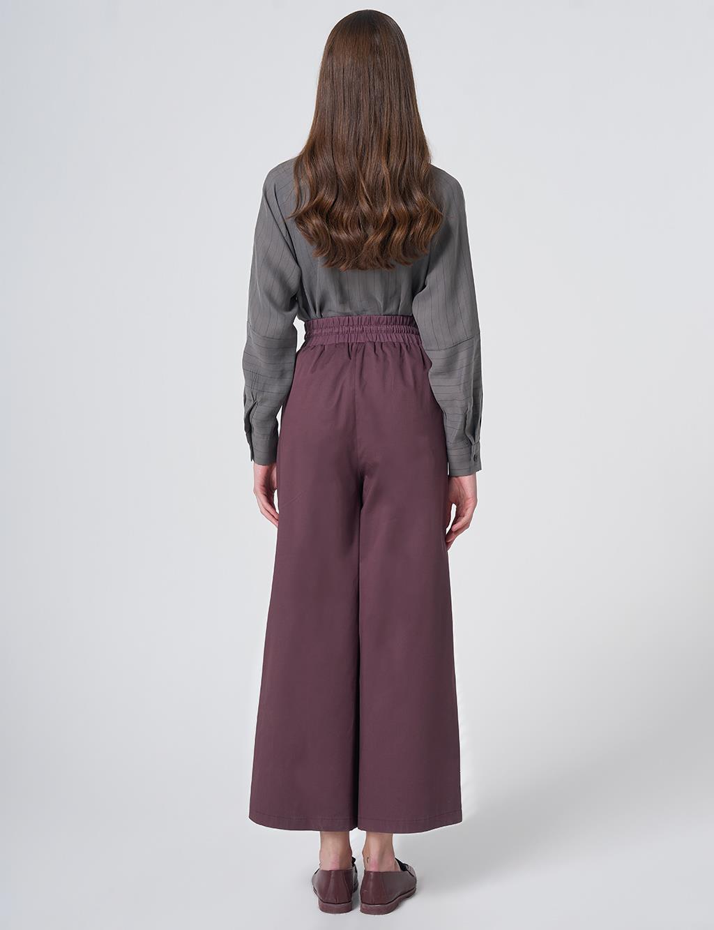 High Waist Wide-Leg Trousers – Cocoa Brown