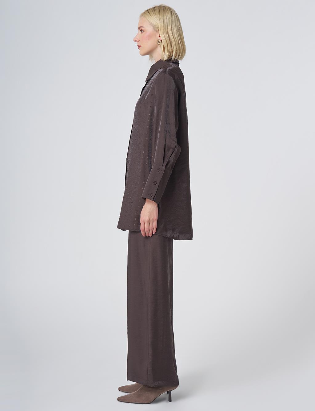 Hotfix Print Modal Two-Piece Set – Dark Brown