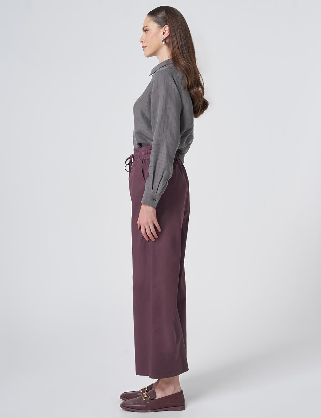 High Waist Wide-Leg Trousers – Cocoa Brown