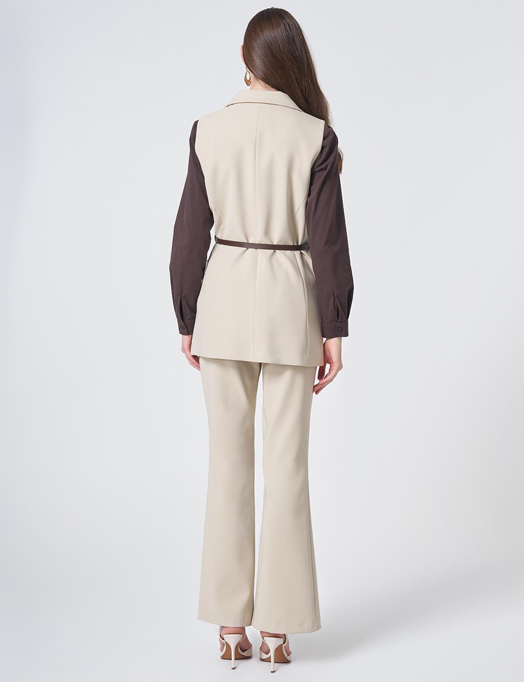Buckle Detail Two-Piece Set – Stone