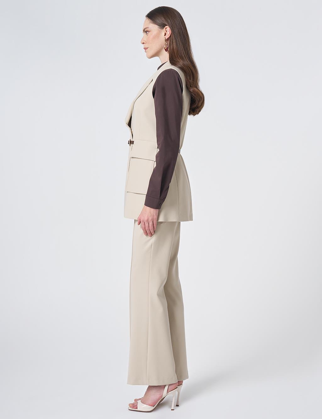Buckle Detail Two-Piece Set – Stone