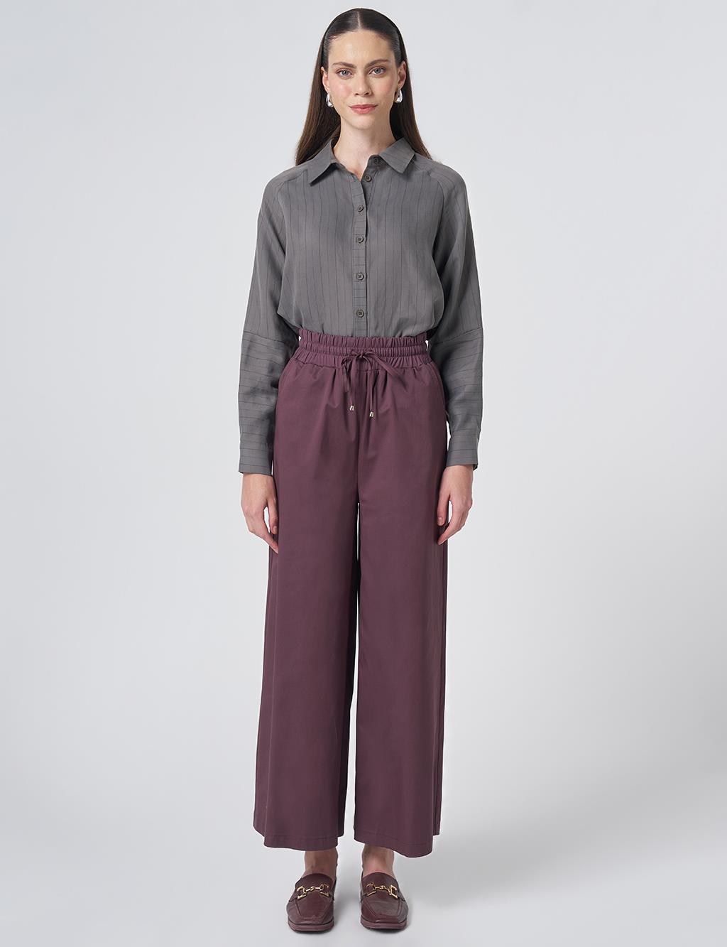 High Waist Wide-Leg Trousers – Cocoa Brown