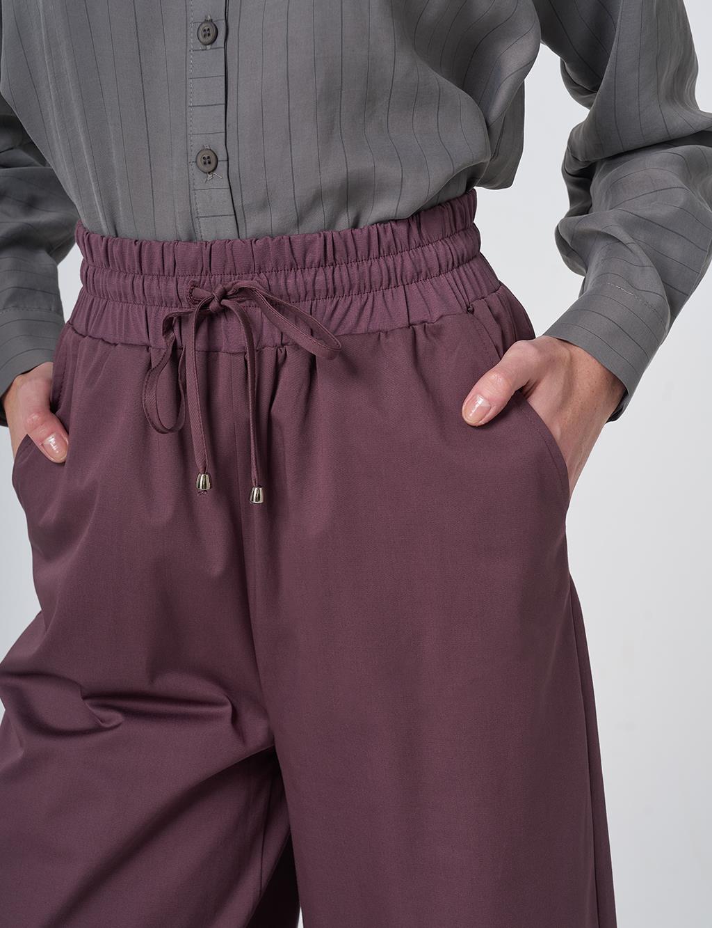 High Waist Wide-Leg Trousers – Cocoa Brown