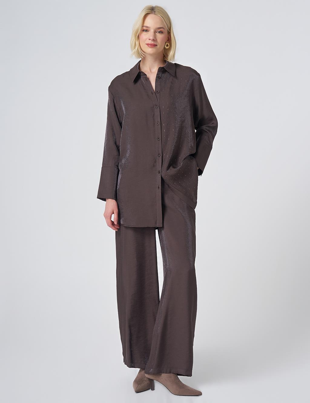 Hotfix Print Modal Two-Piece Set – Dark Brown