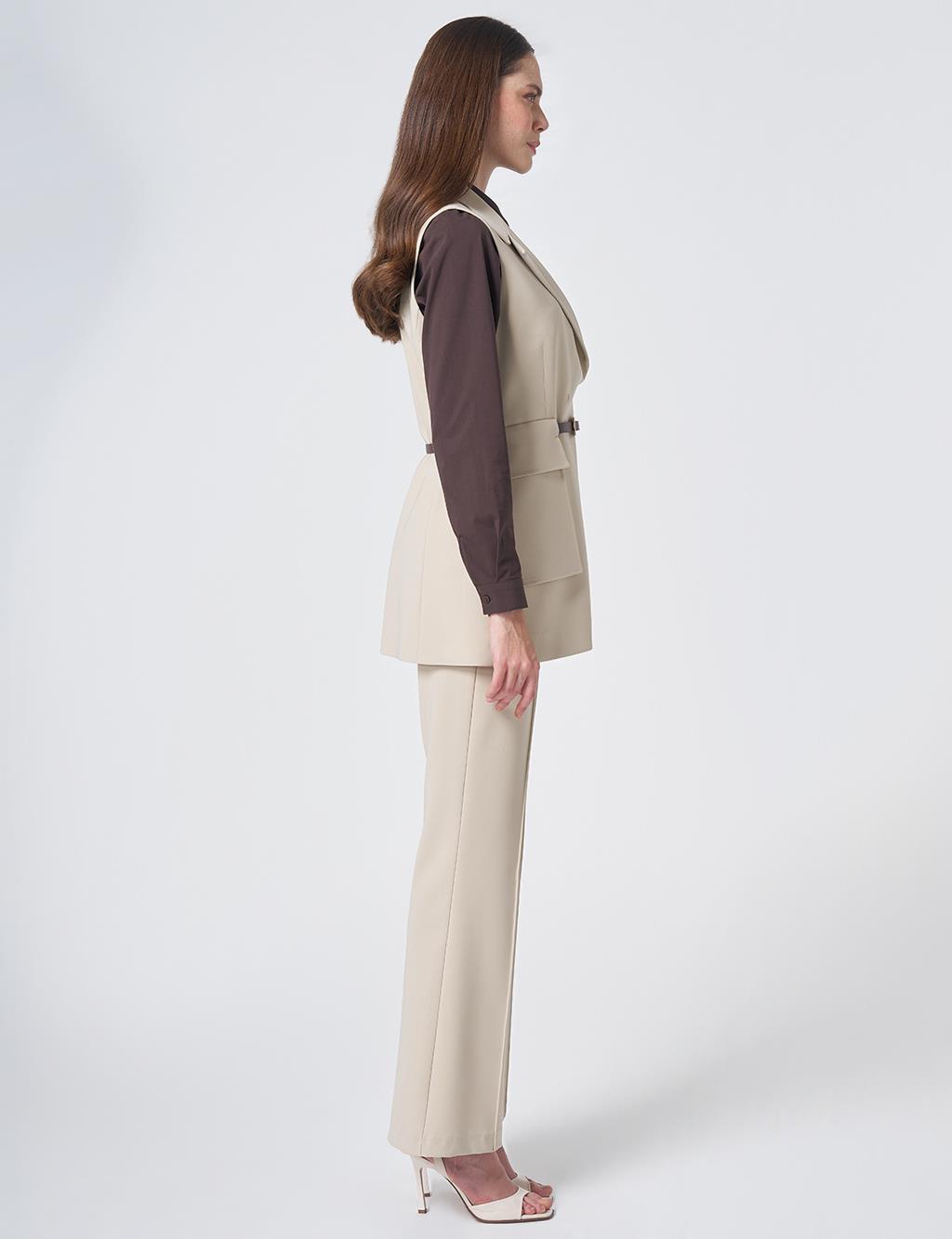 Buckle Detail Two-Piece Set – Stone