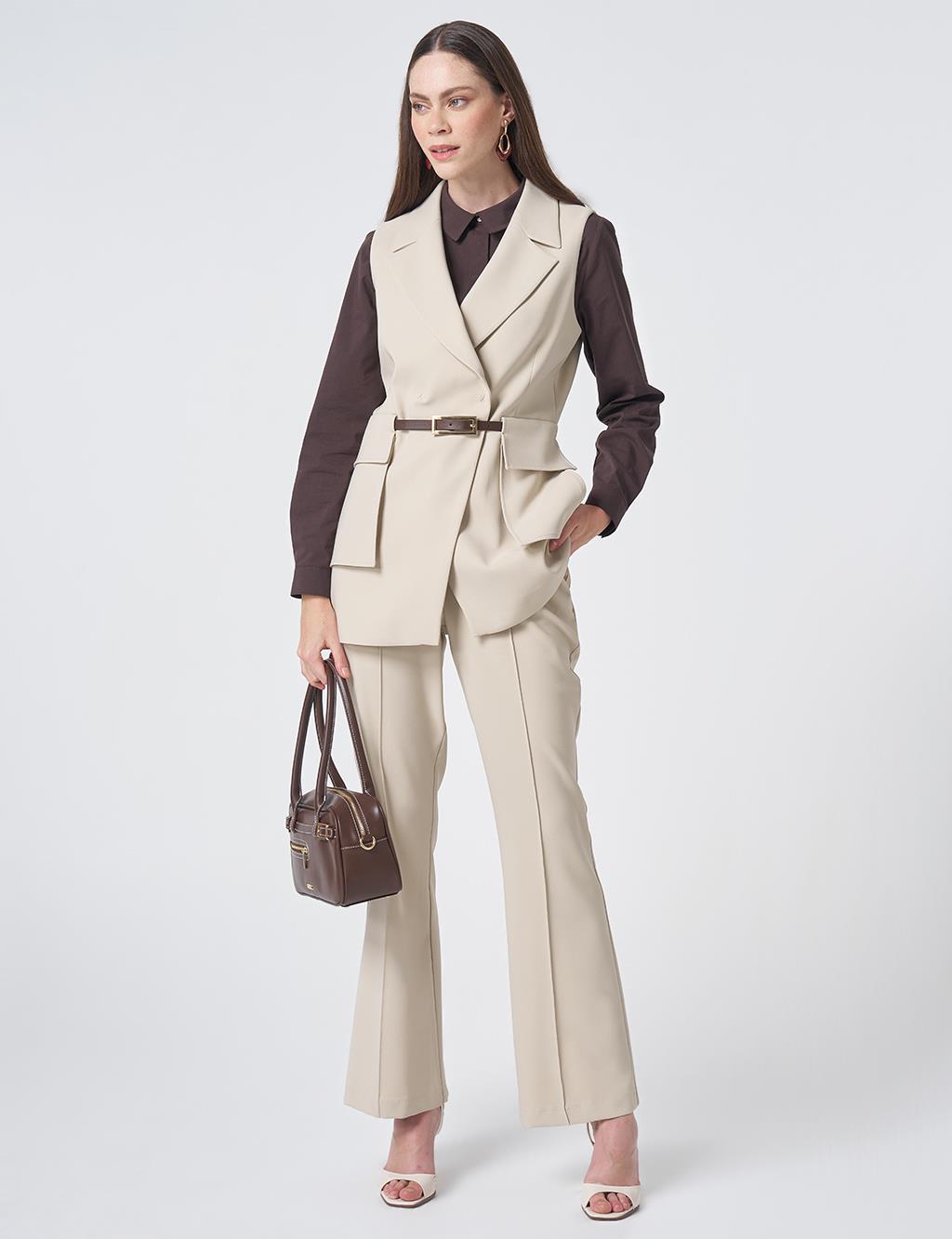 Buckle Detail Two-Piece Set – Stone