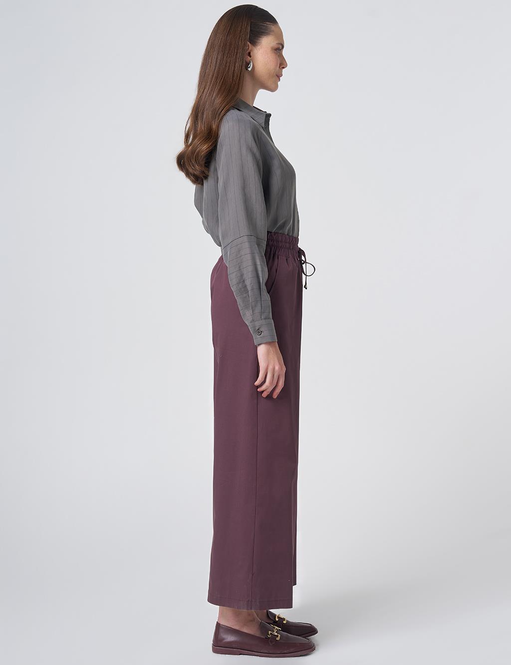 High Waist Wide-Leg Trousers – Cocoa Brown