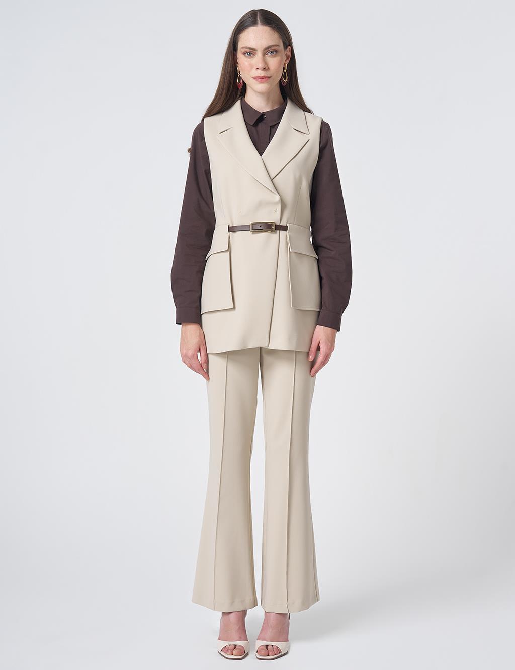 Buckle Detail Two-Piece Set – Stone