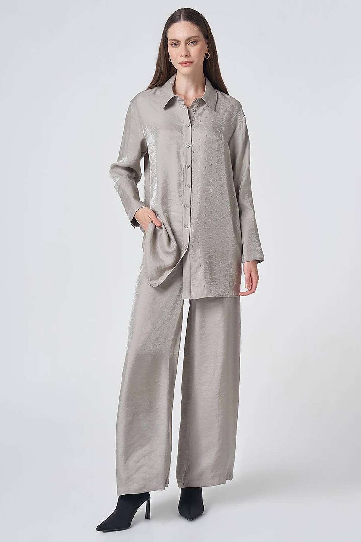 Hotfix Print Modal Two-Piece Set – Dark Mink