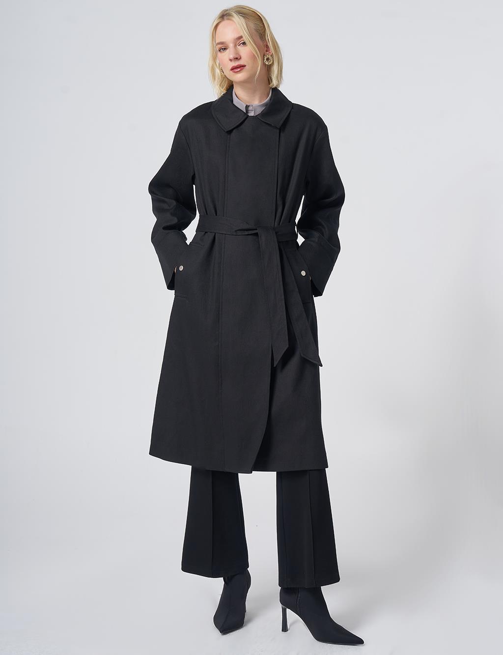 Belted Trench Coat – Black