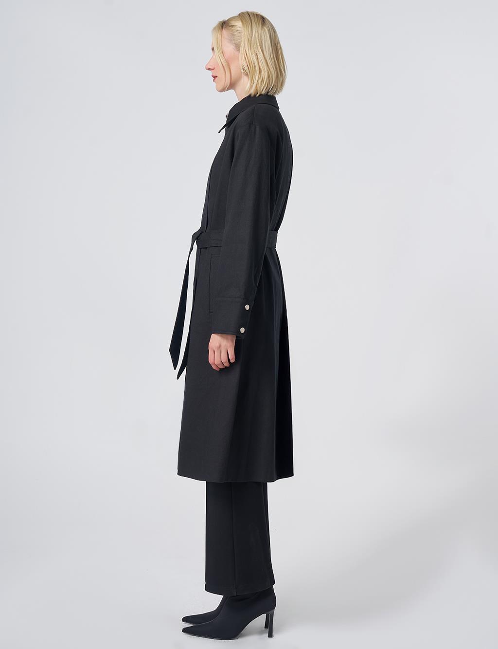 Belted Trench Coat – Black