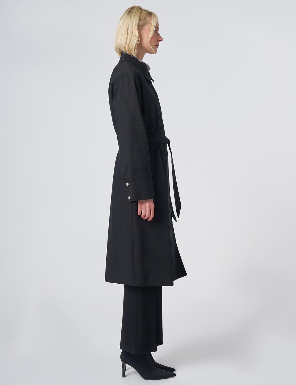 Belted Trench Coat – Black