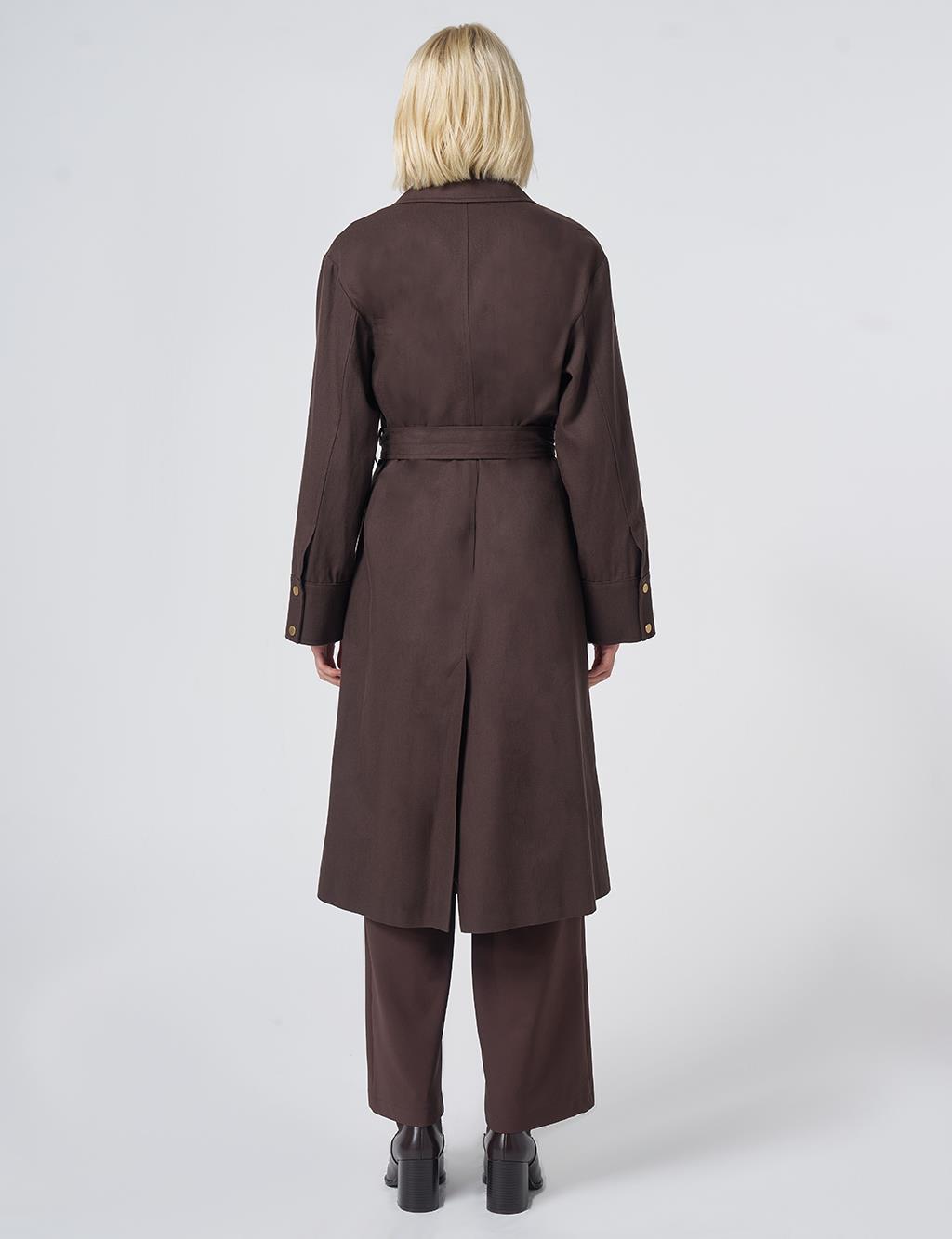 Belted Trench Coat – Dark Brown