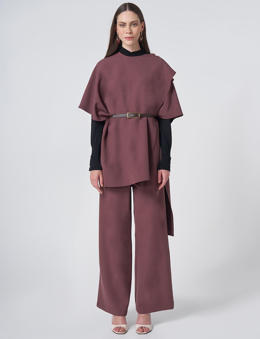 Belt-Detail Two-Piece Set – Cocoa