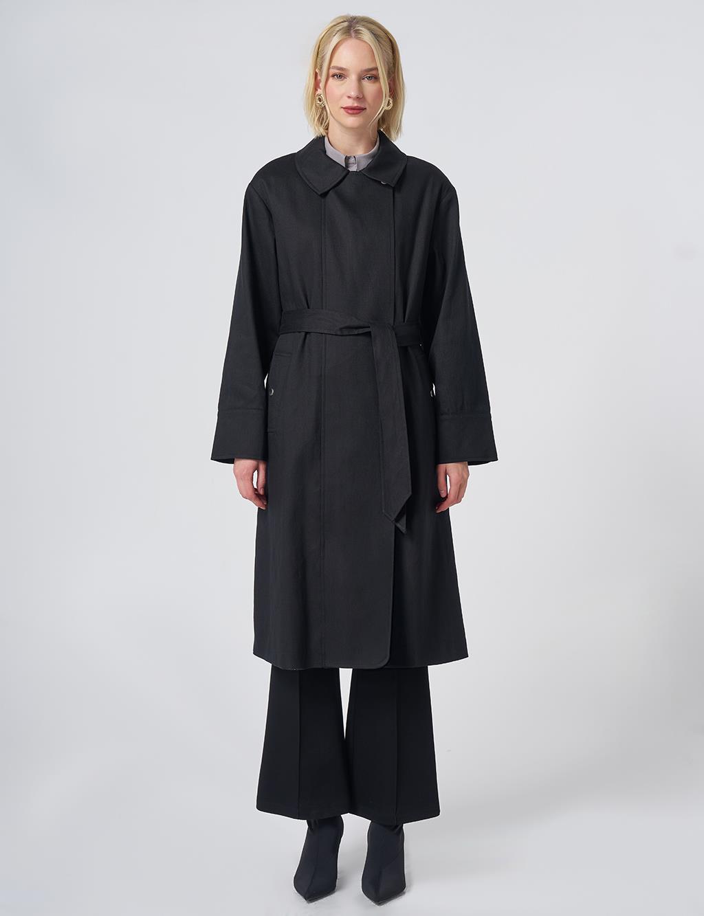 Belted Trench Coat – Black