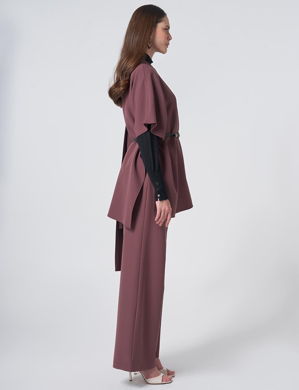 Belt-Detail Two-Piece Set – Cocoa