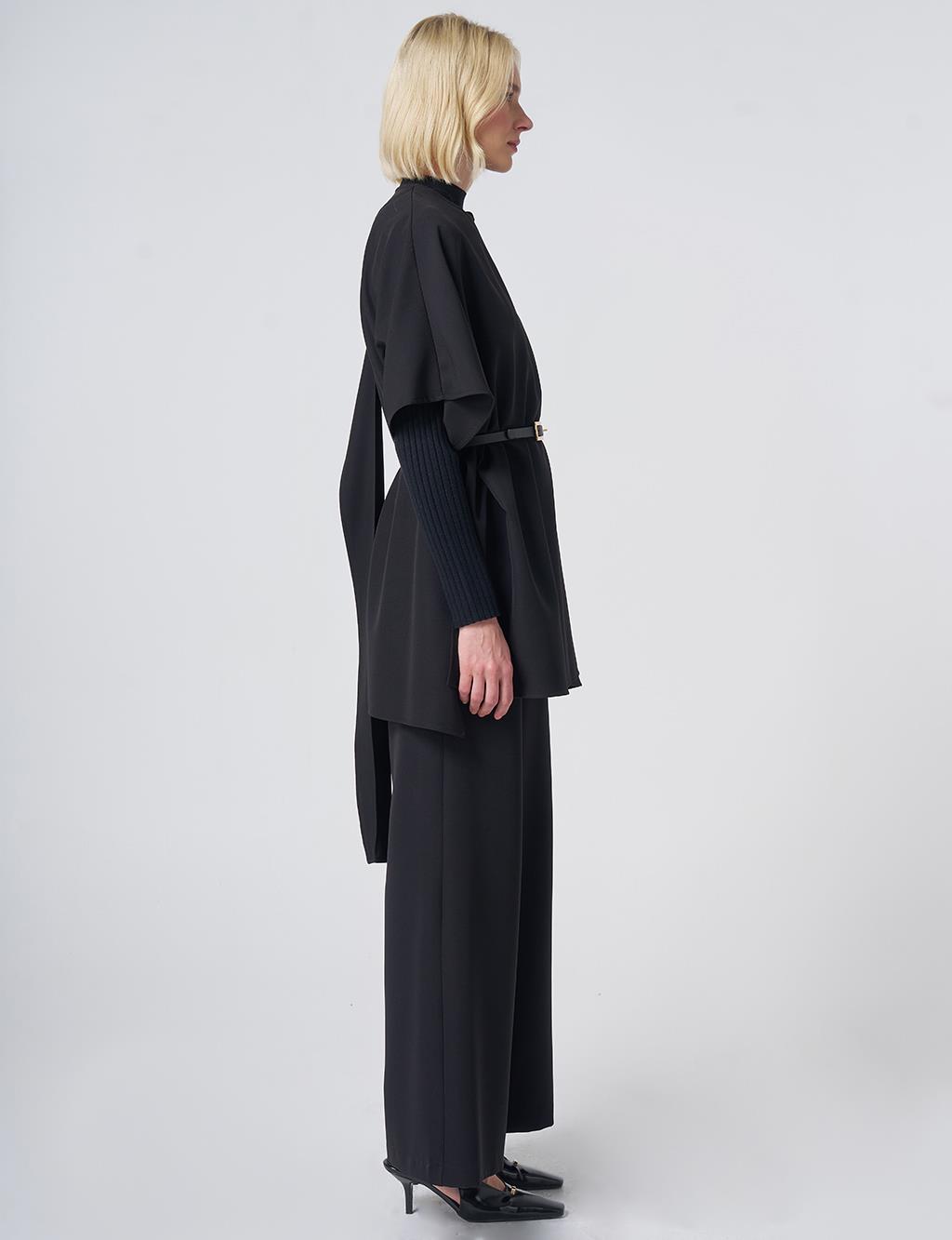 Belt-Detail Two-Piece Set – Black