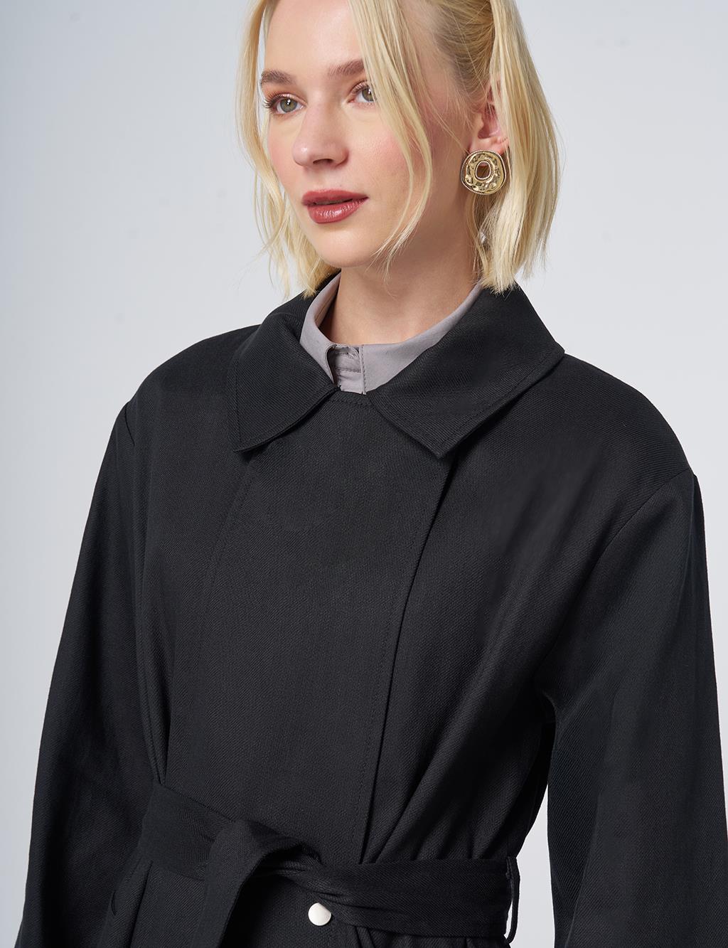 Belted Trench Coat – Black