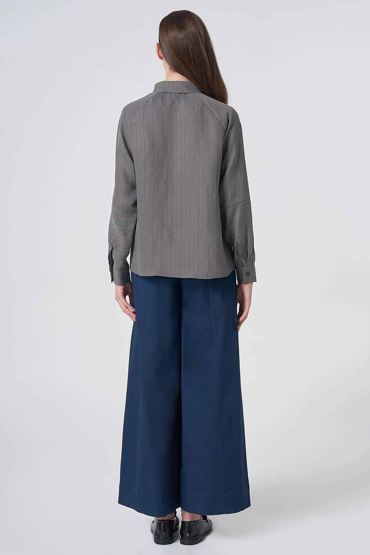 Striped Lyocell Blouse –Mink