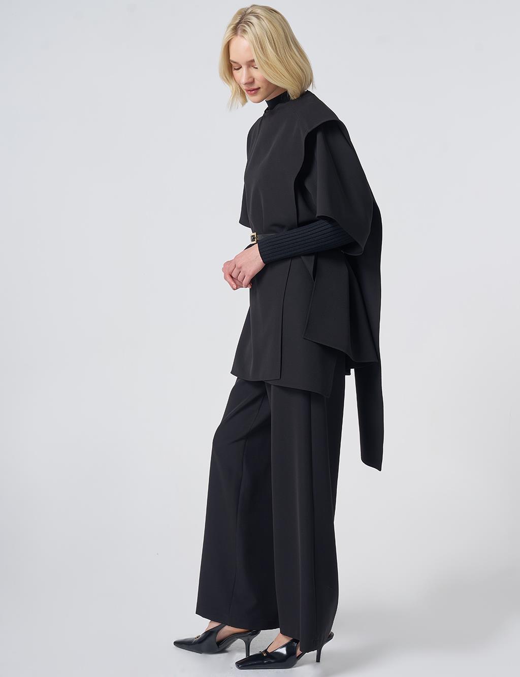 Belt-Detail Two-Piece Set – Black