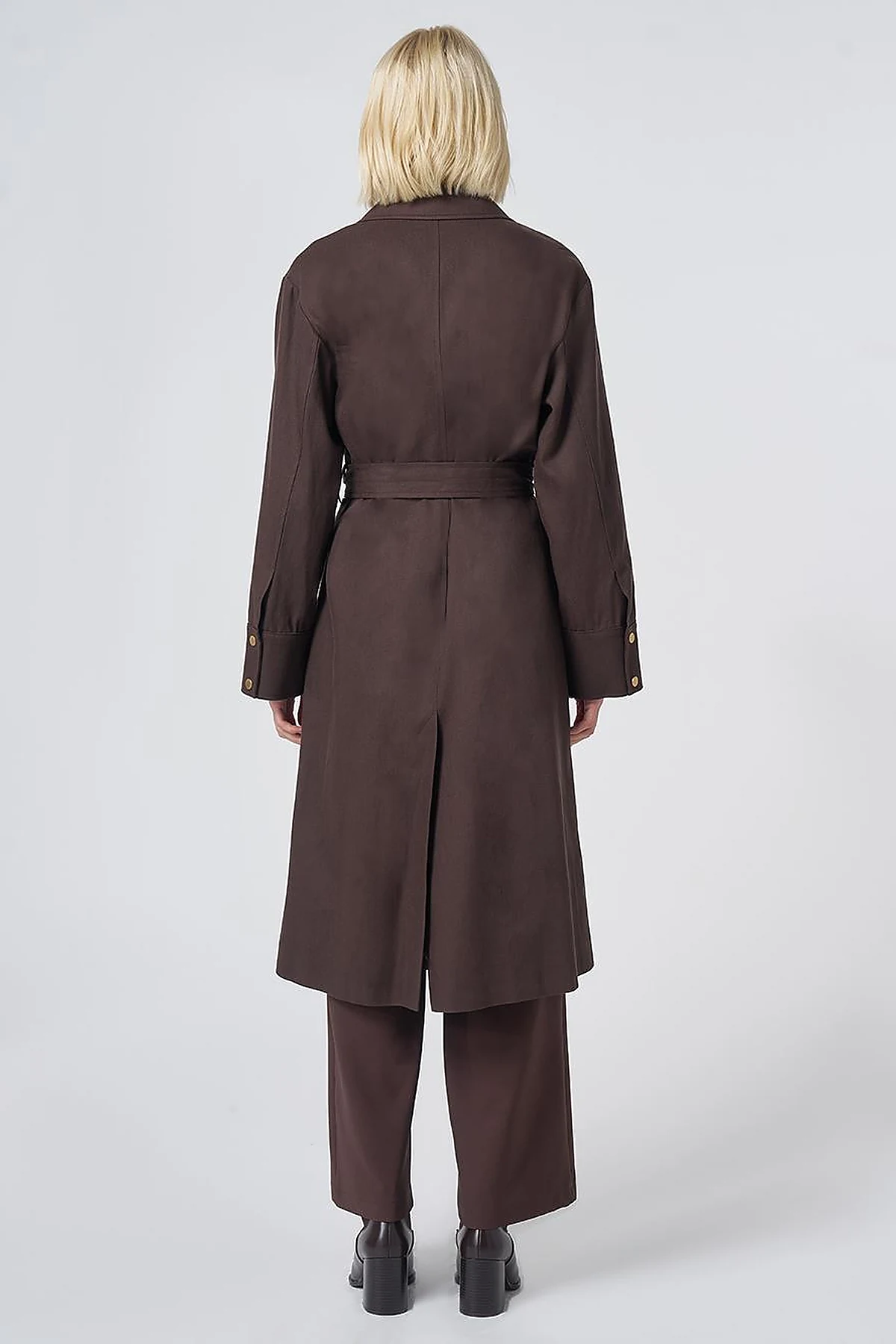 Belted Trench Coat – Dark Brown