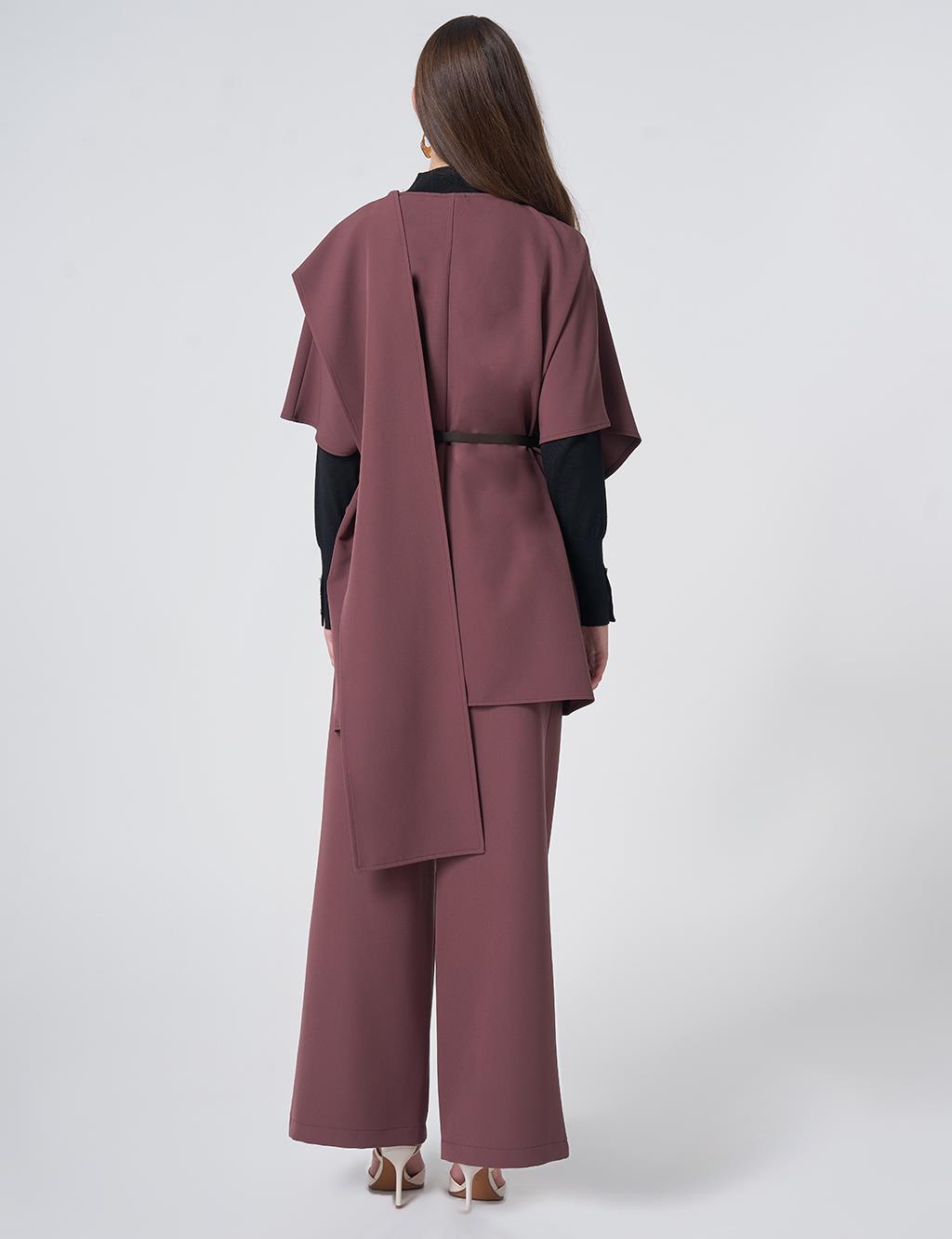Belt-Detail Two-Piece Set – Cocoa