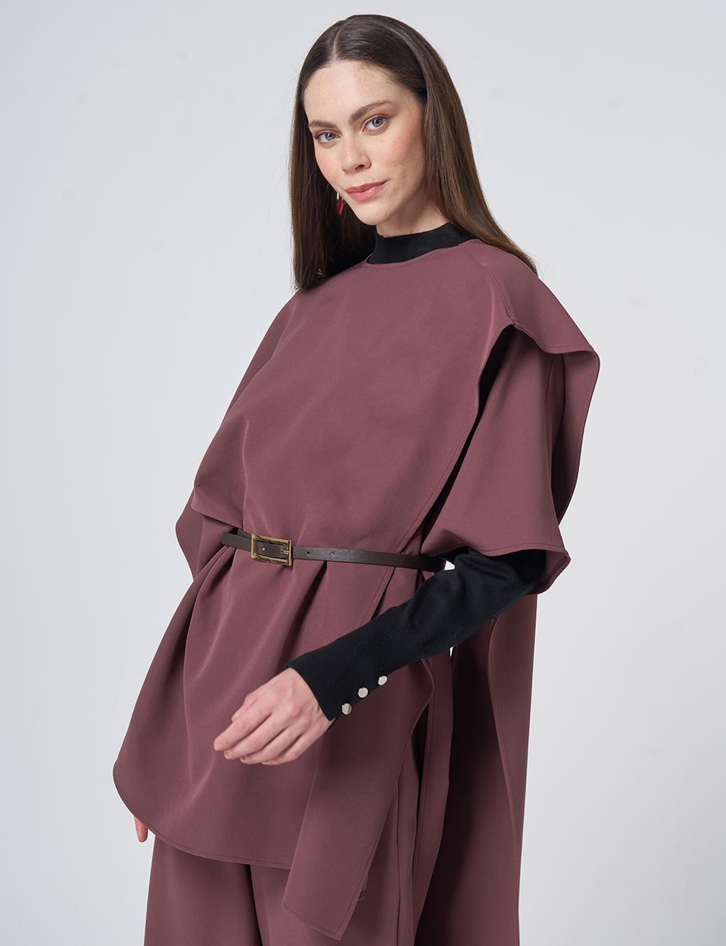 Belt-Detail Two-Piece Set – Cocoa