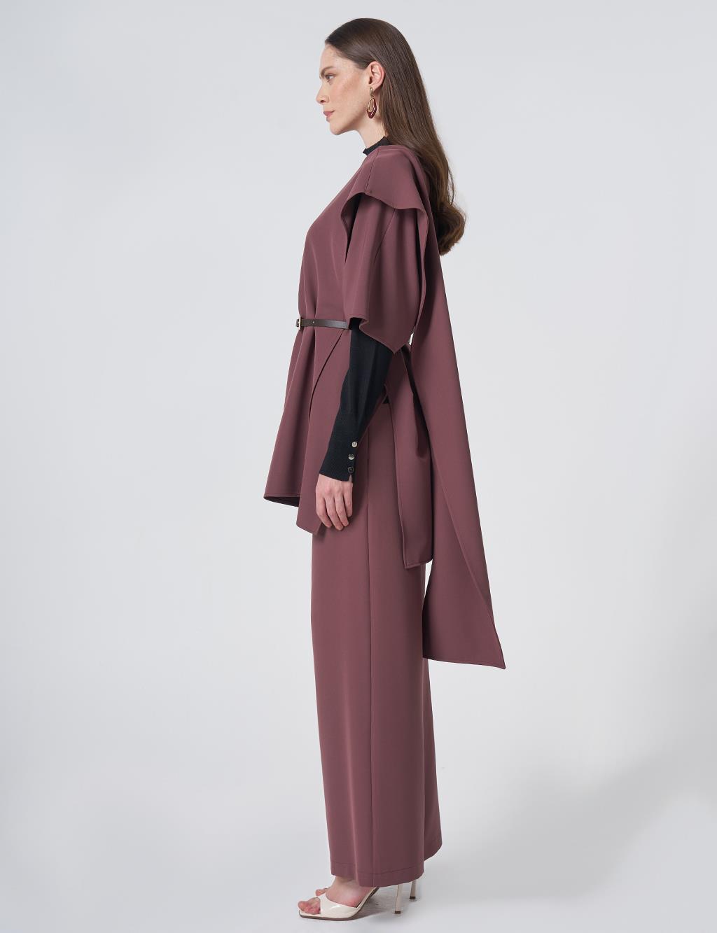 Belt-Detail Two-Piece Set – Cocoa