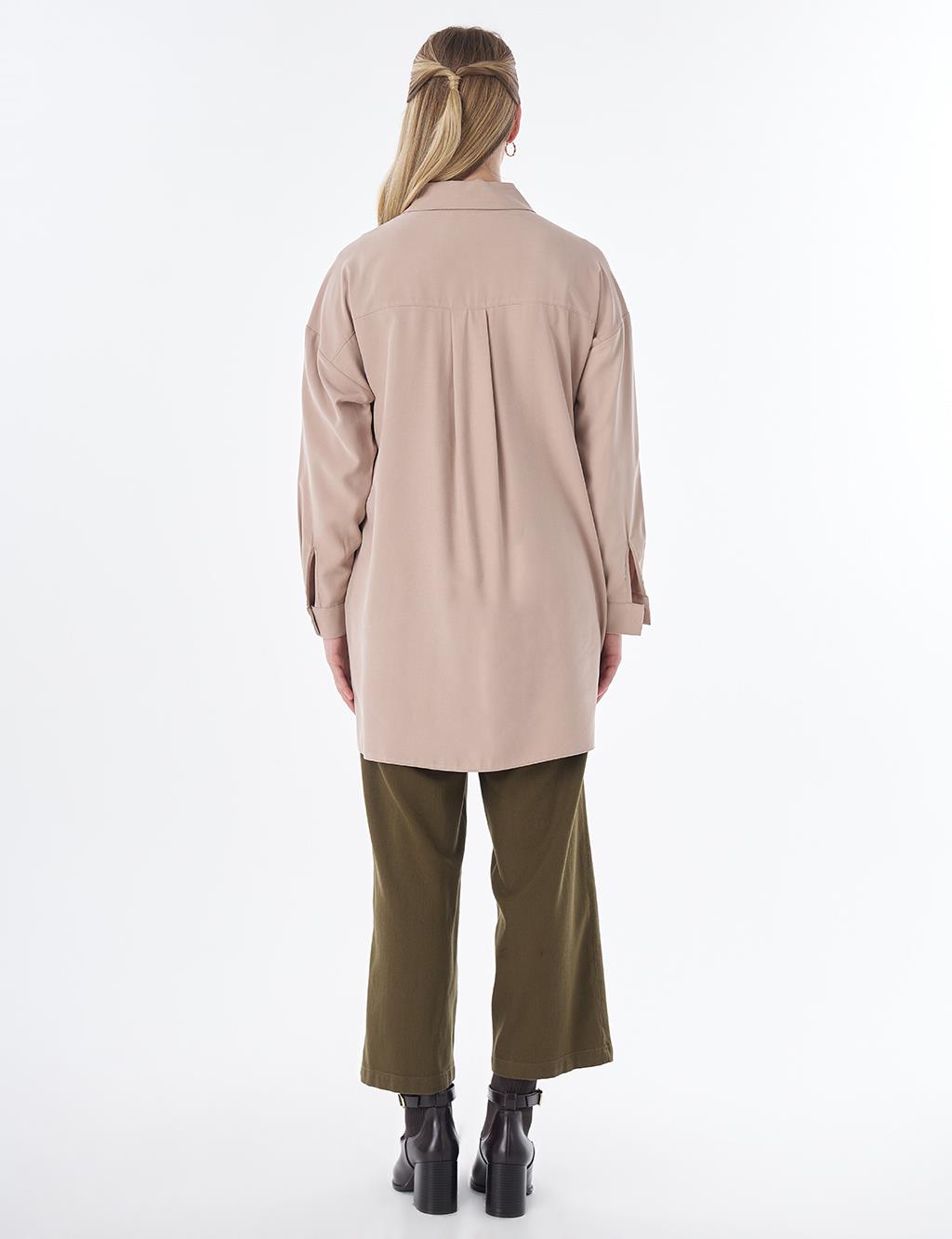 Floral Print Rayon Tunic – Mink
