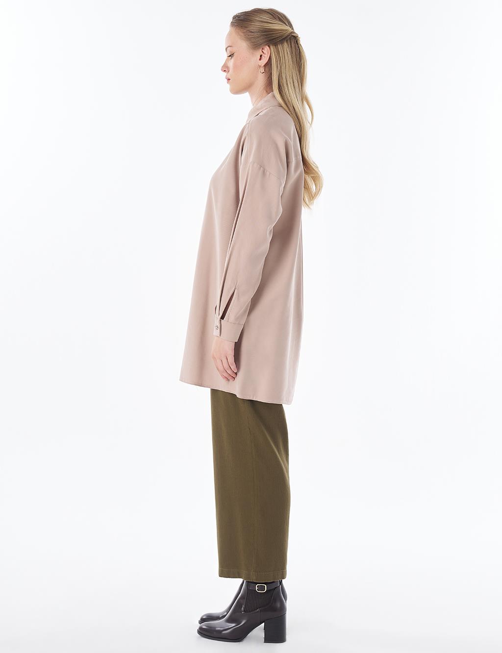 Floral Print Rayon Tunic – Mink