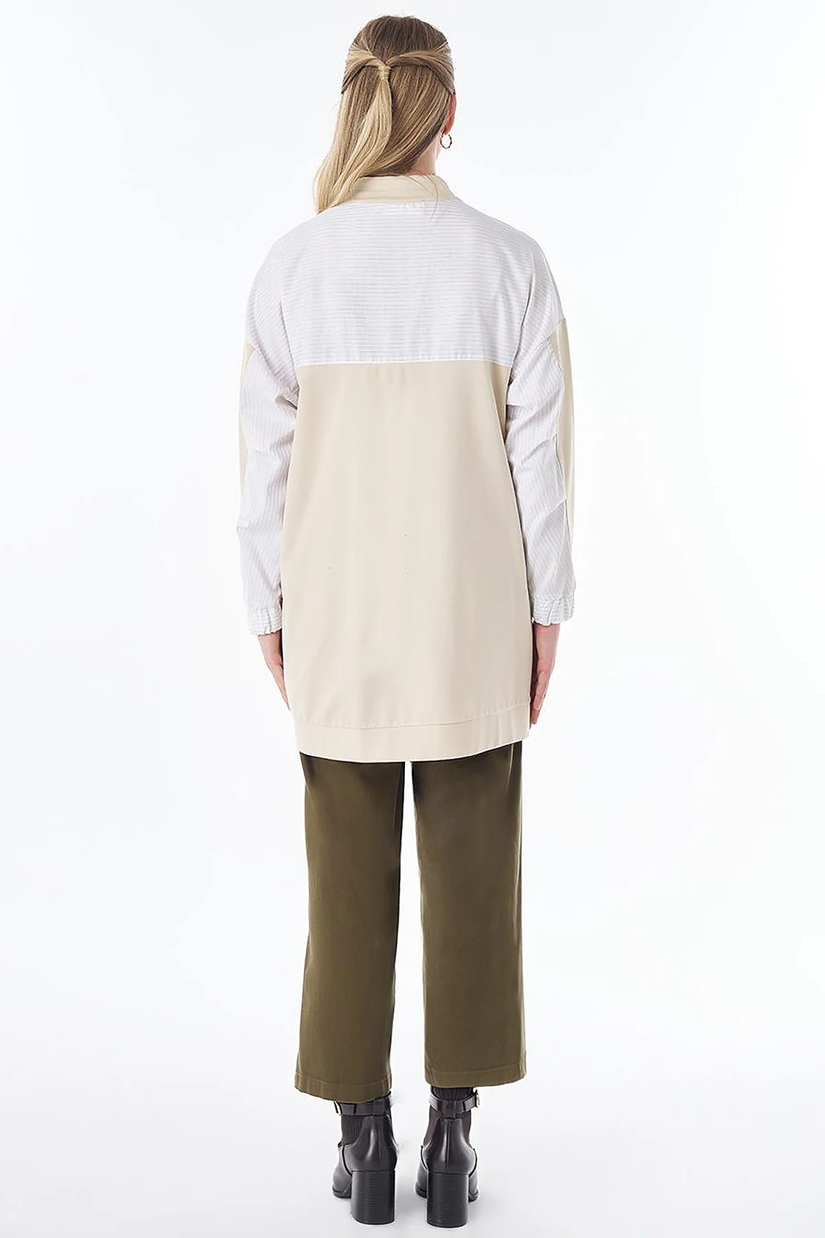 Dropped-Shoulder Scuba Sweatshirt – Cream