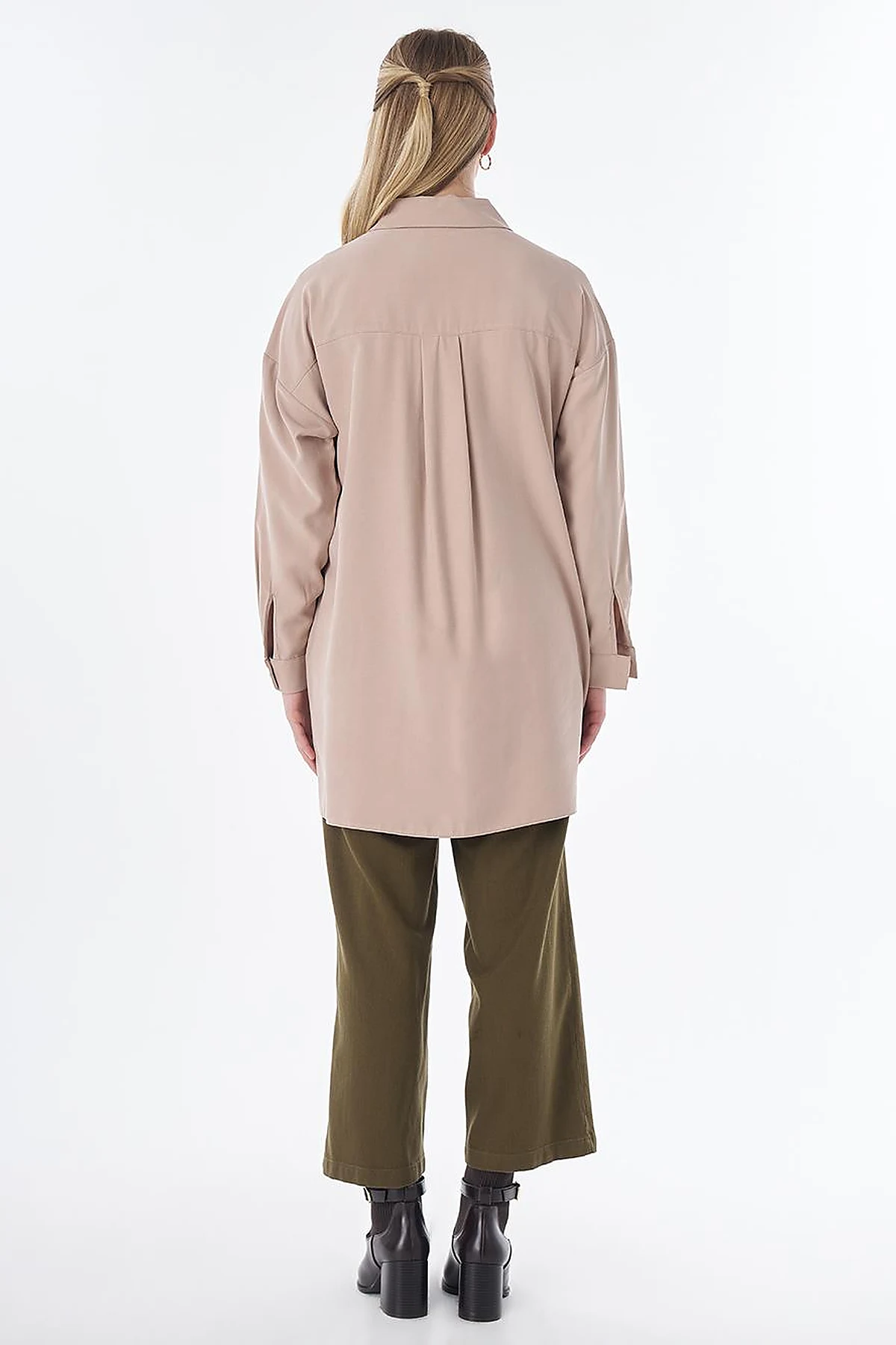 Floral Print Rayon Tunic – Mink