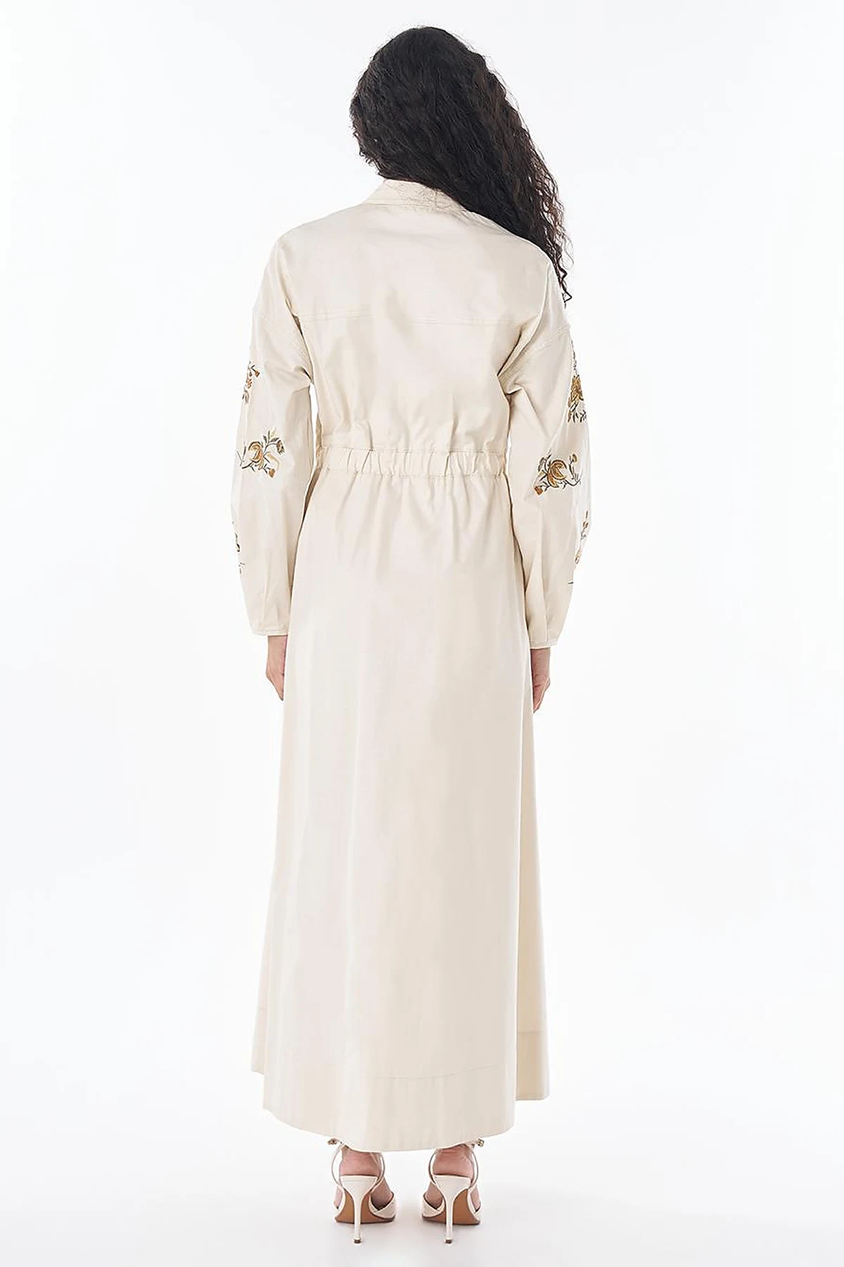 Embroidered Cotton Maxi Dress – Cream