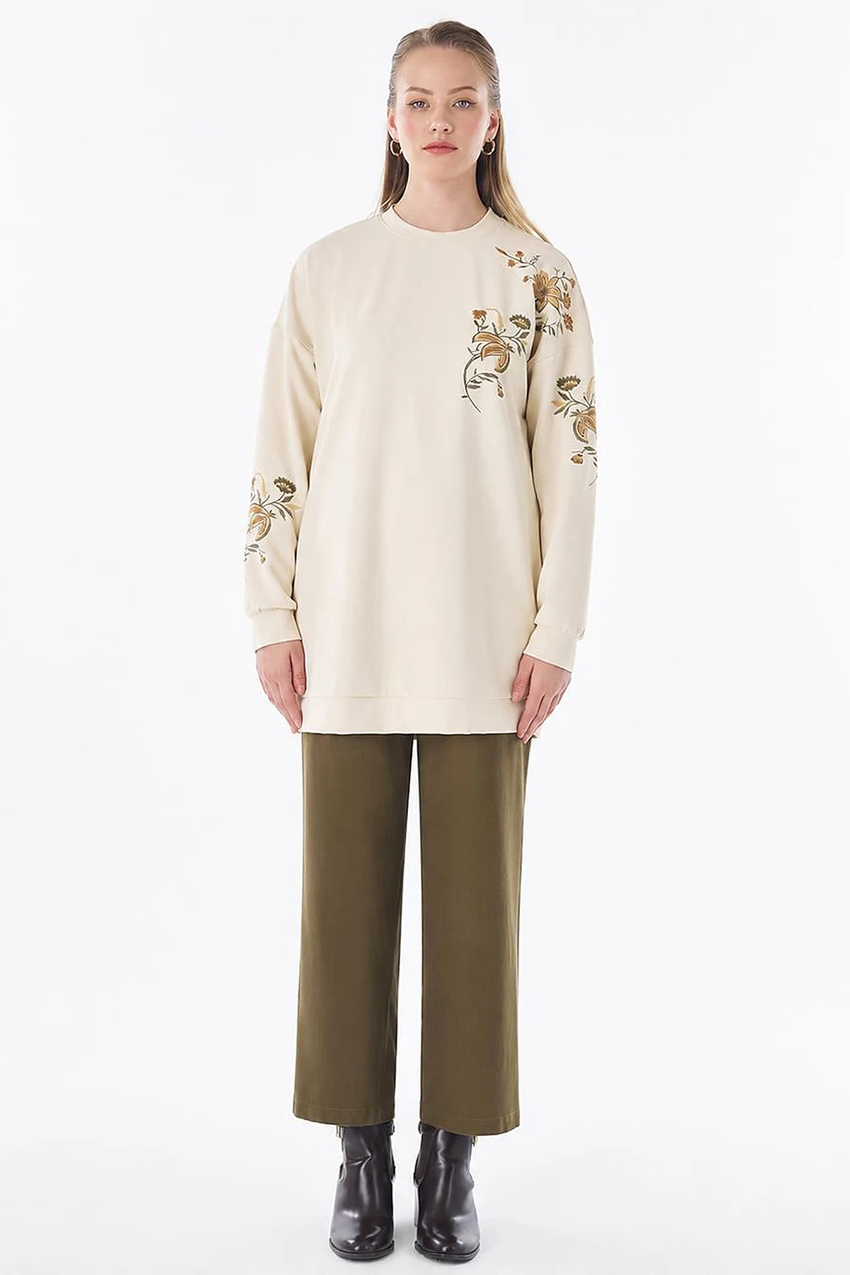 Embroidered Sweatshirt – Light Yellow