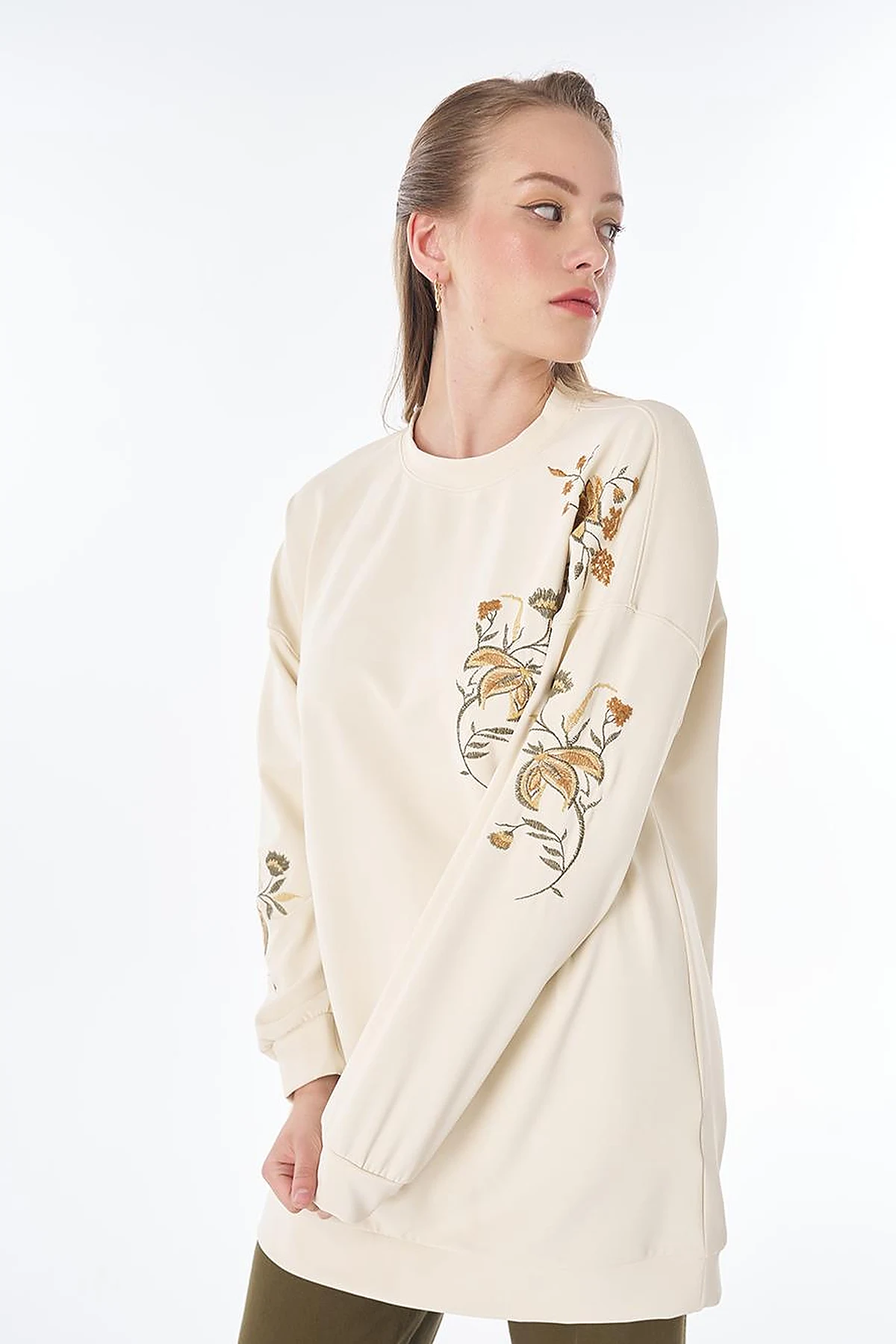 Embroidered Sweatshirt – Light Yellow