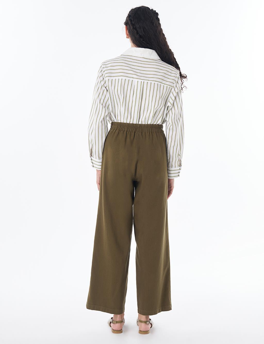 Drawstring Lyocell Trousers – Dark Khaki