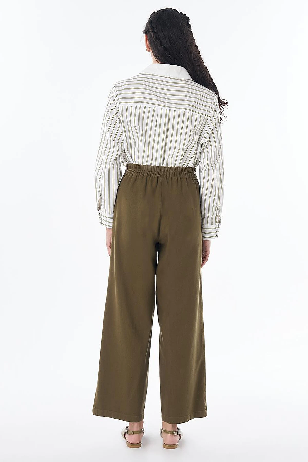 Drawstring Lyocell Trousers – Dark Khaki