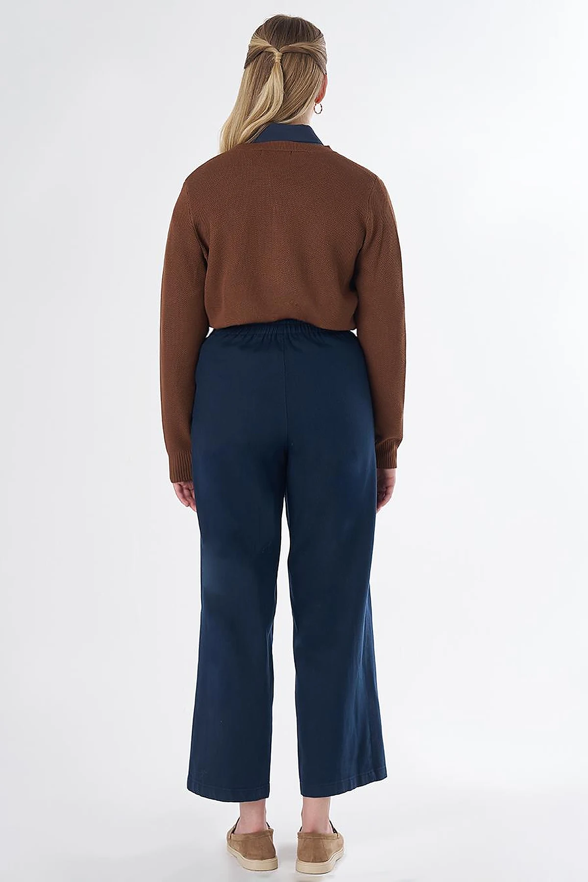 Drawstring Lyocell Trousers – Dark Navy