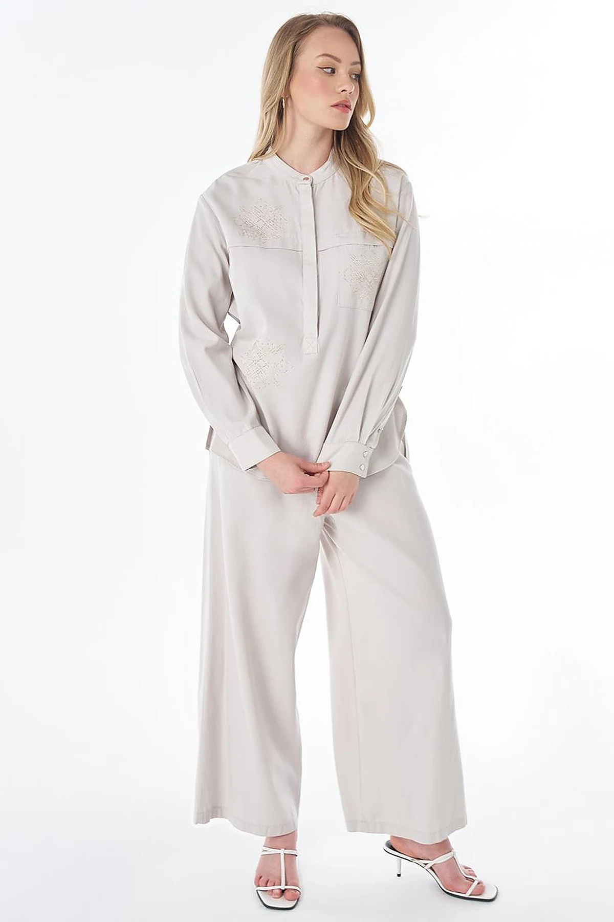 Hotfix Print Lyocell Set – Light Grey