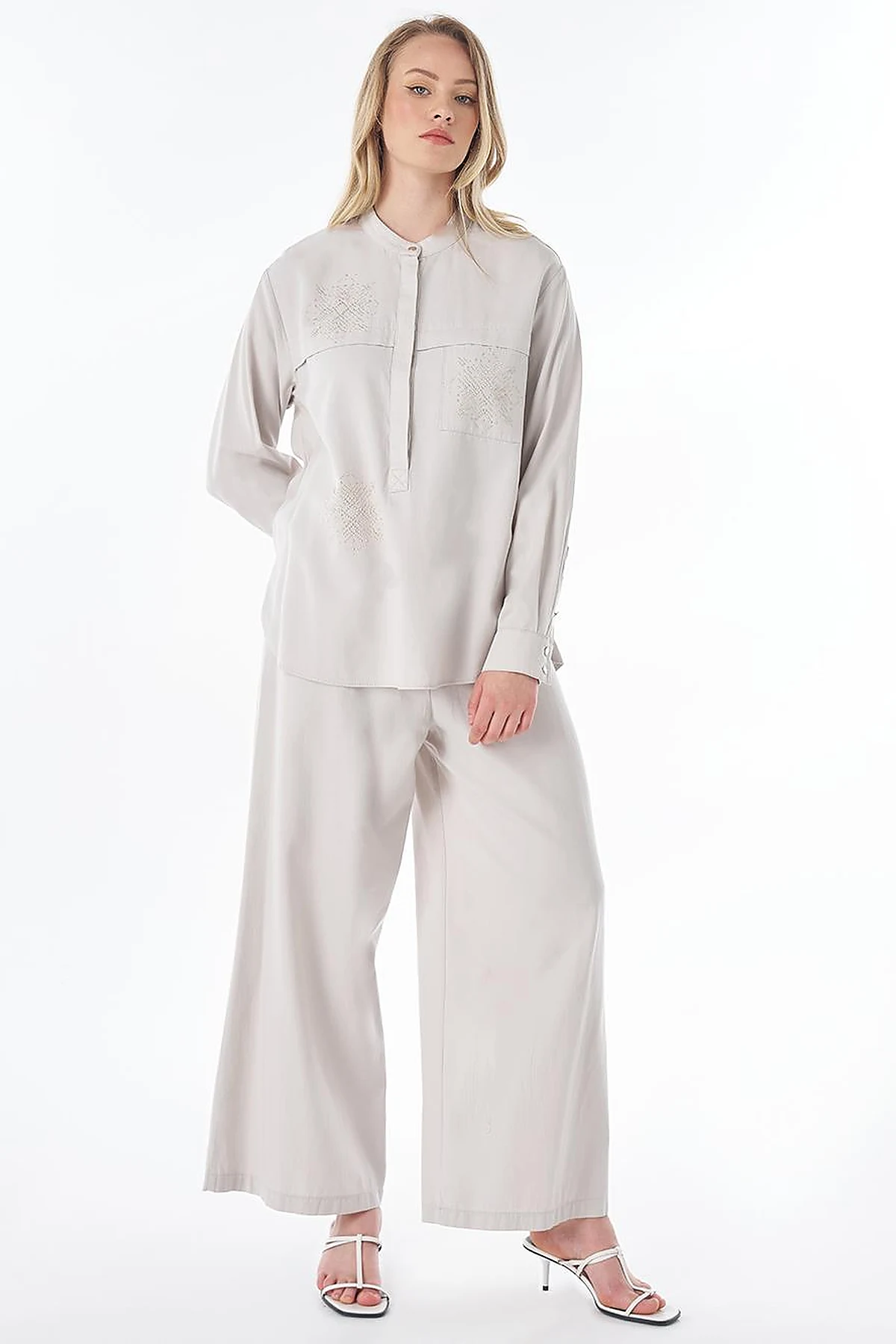 Hotfix Print Lyocell Set – Light Grey