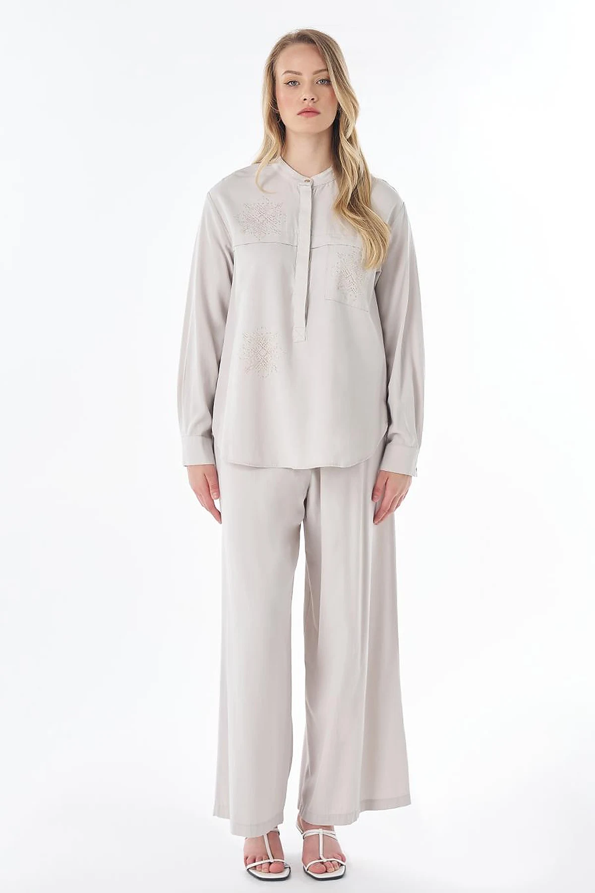 Hotfix Print Lyocell Set – Light Grey