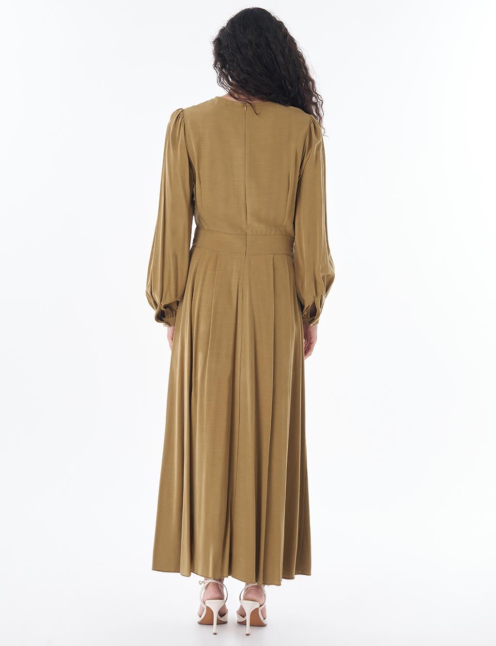 Knot Detail Modal Dress – Dark Olive