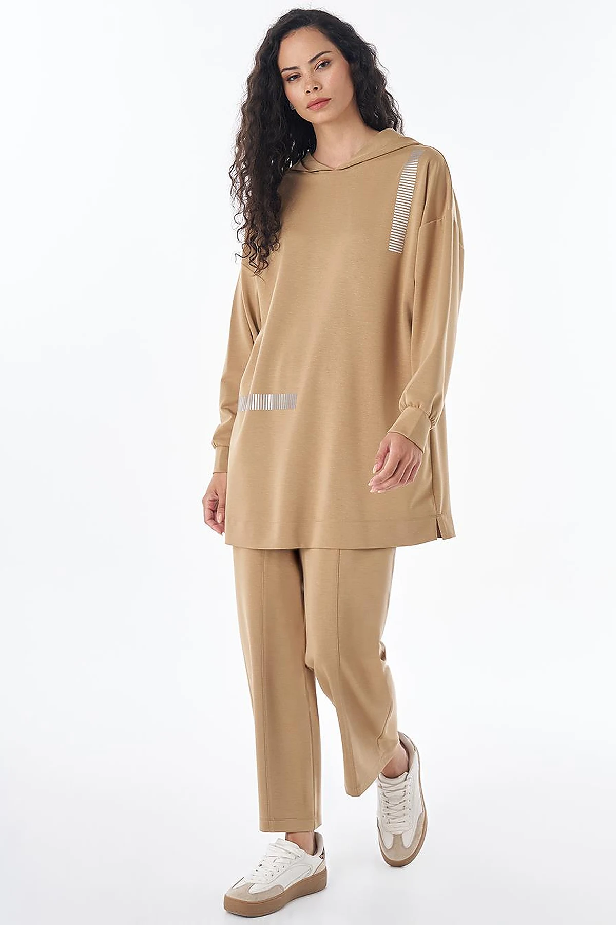 Relaxed Fit Two-Piece Set – Beige