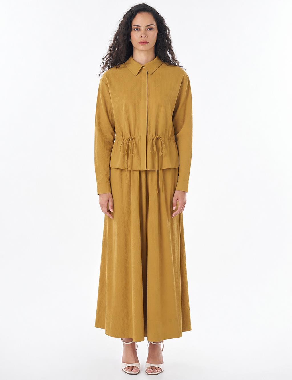 100% Cotton Skirt Set – Dark Mustard