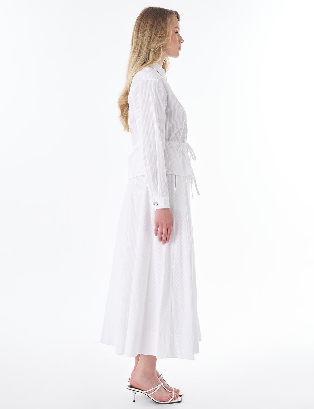 100% Cotton Skirt Set – Optical White